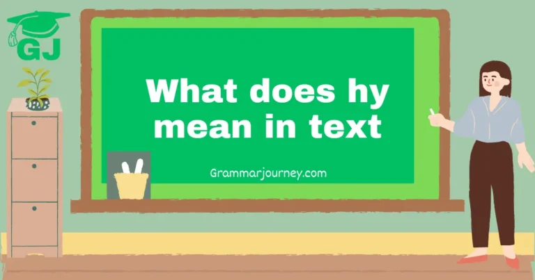 Now you have a complete understanding of what does HY mean in text! It can mean "Hell Yes" when expressing excitement or "Hi You" when greeting someone. It may also be used in different ways, such as urging someone to hurry up, getting attention, or even in financial discussions. Additionally, "HY" has become more popular due to its versatility, making it a staple in casual digital communication. Next time you see "HY" in a message, you’ll know exactly what it means! Try using it in your own texts and see how it fits into your conversations. Whether you’re hyping up a friend, greeting someone in a fun way, or even discussing financial topics, "HY" can be a useful and engaging abbreviation. Have you ever used "HY" before? Share your experience and keep the conversation going! what does hy mean in text
